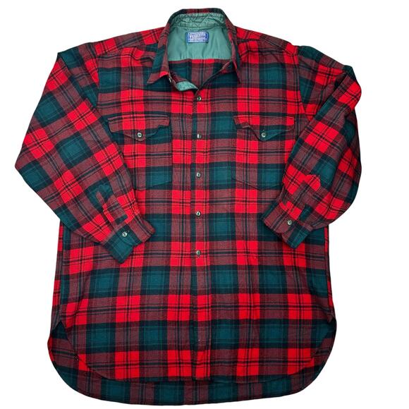 Vintage Pendleton Wool Shirt Size 17  Long Sleeve Button Up Plaid Board FLAW - Picture 3 of 15